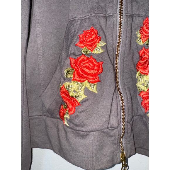 Johnny Was Full Zip Hoodie Hooded Sweatshirt Women Large Embroidered Boho - Picture 2 of 8